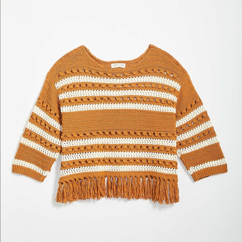NWT Lou & Grey Fringe Knit Sweater